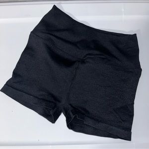EUC VS PINK Black Ribbed Compression Shorts Size XS